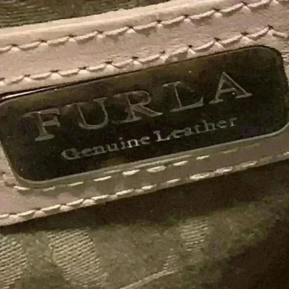 Furla Croc Embossed Handbag Satchel Lg Genuine Italian Leather Womens Taupe